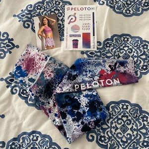 Peloton WITH Paint Splatter Leggings- EUC!